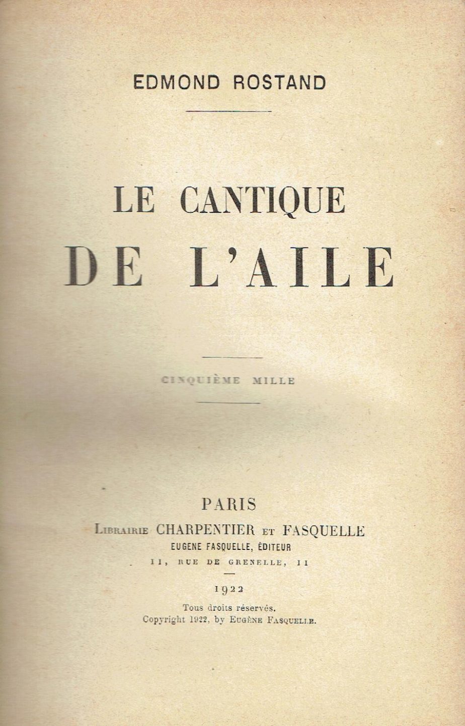 Le cantique de l'aile