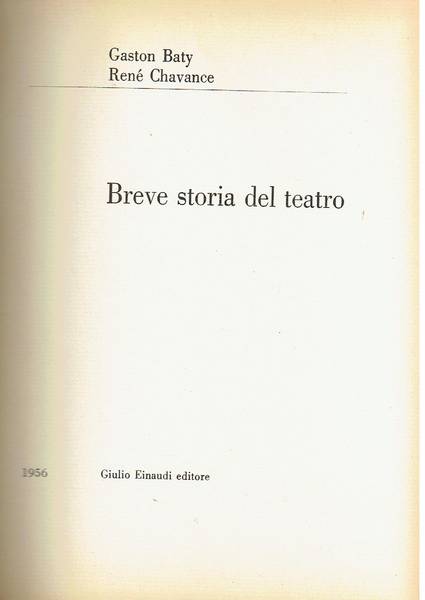 Breve storia del teatro