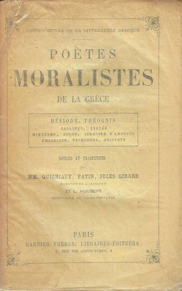 Poètes moralistes de la Grèce : Hésiode