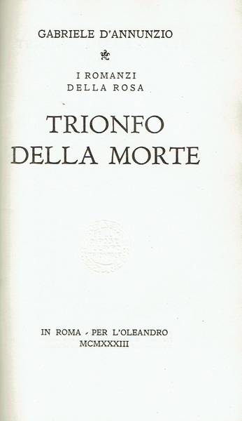 Gabriele D'Annunzio: Il trionfo della morte